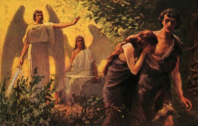 Adam and Eve Cast Out of the Garden of Eden by Anton Robert Leinweber